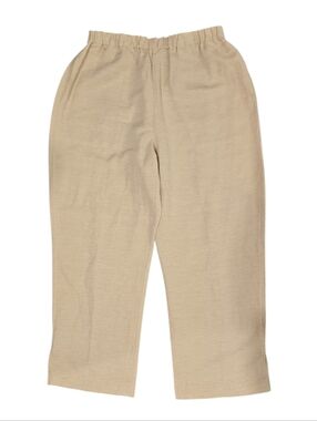 NWOT. CHICO'S SILK AND LINEN BLEND PULL UP CROPPED WIDE LEG PANTS  SZ 2= LARGE